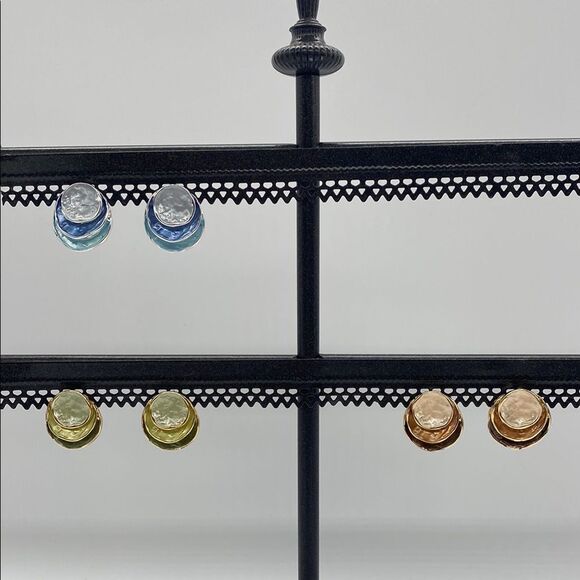 ✨ 🆕 ✨Bohemian Layered Ombre Stud Earrings✨Available: Blue, Brown, Green Tones✨ - Picture 7 of 15